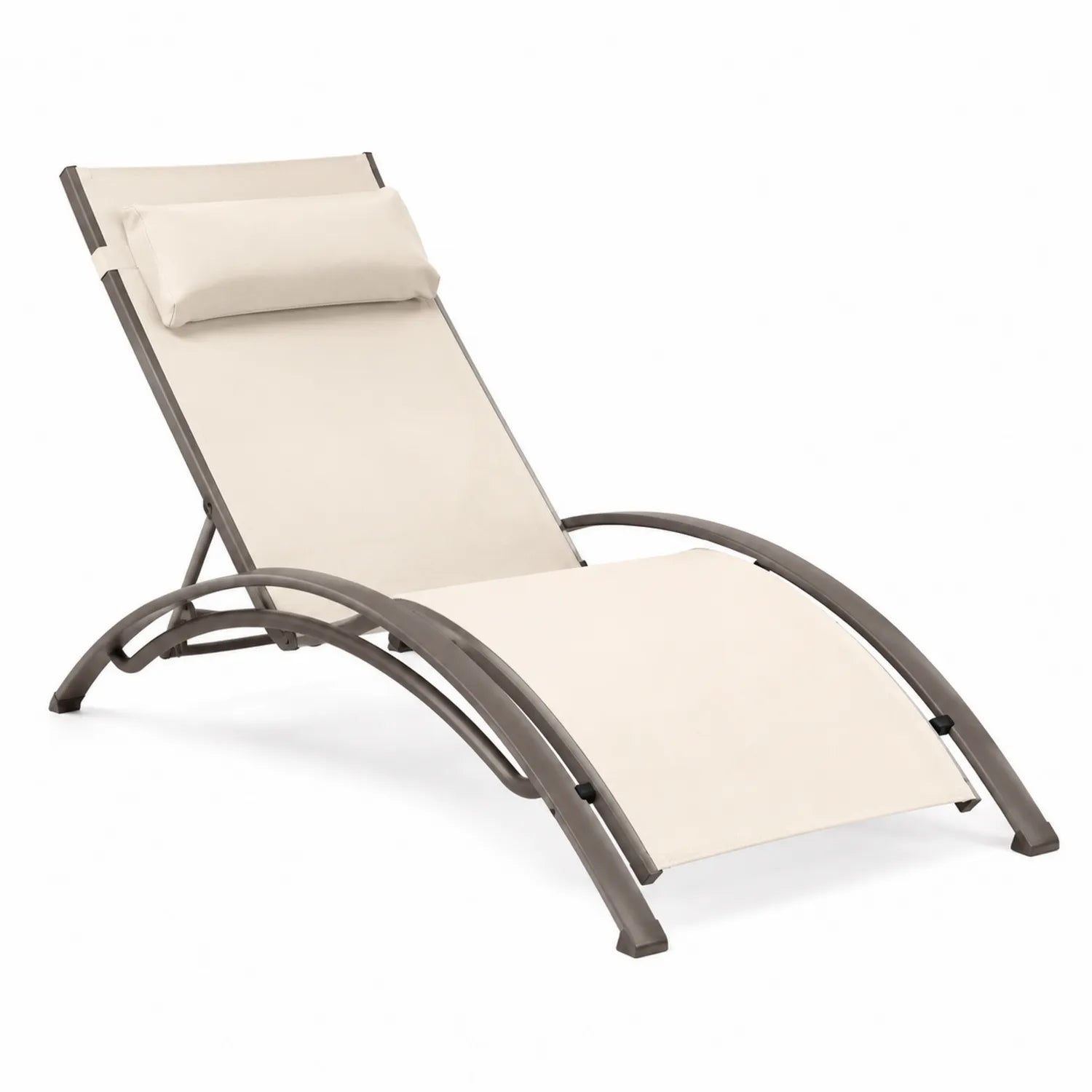 Aluminium Gartensonnenliege mit Polyesterbezug Beige