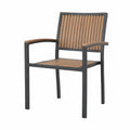 Gartenstuhl Aluminium Holz Braun-Schwarz