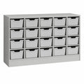 Regalsystem mit 20 Kunststoffboxen Grau 94x34x81 cm