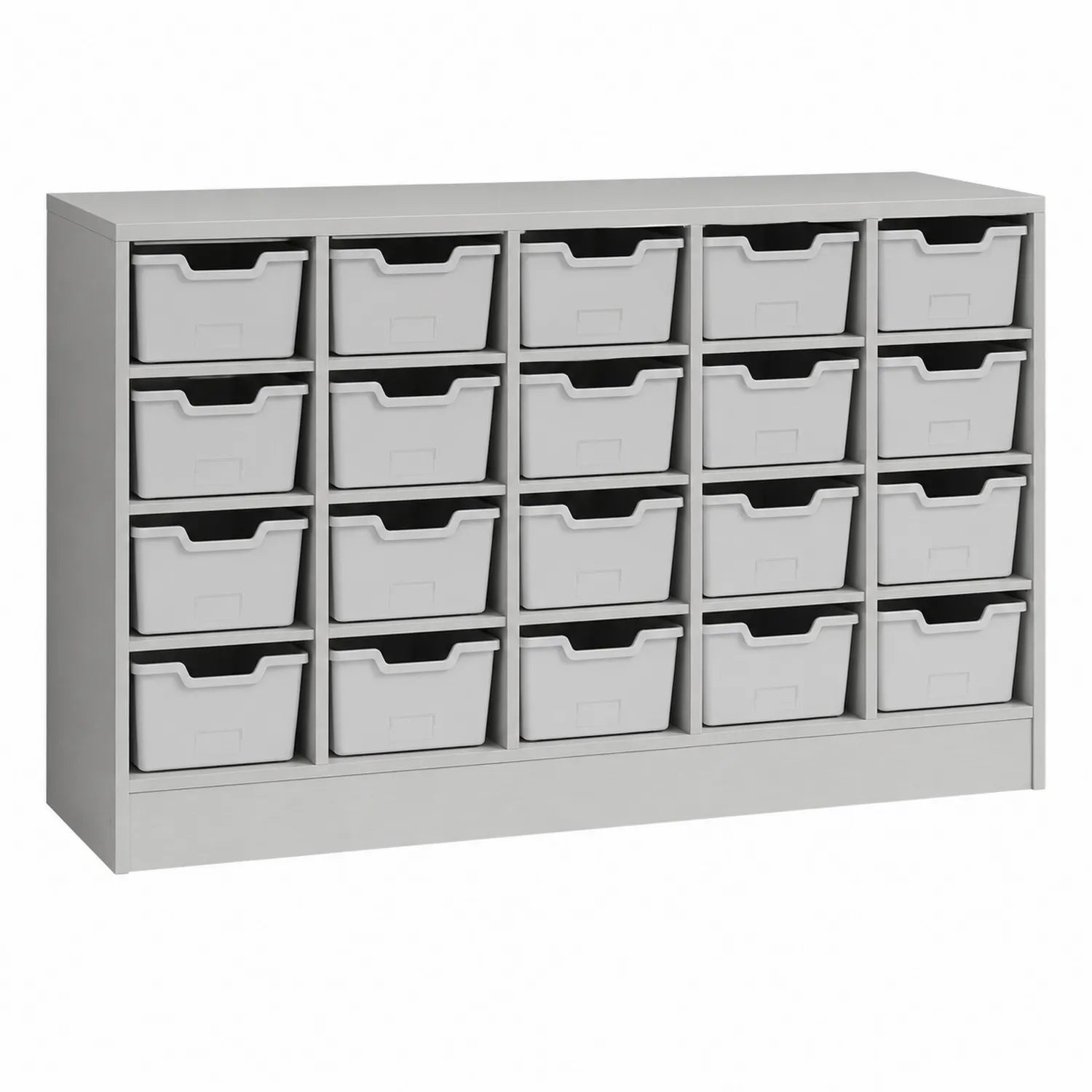 Regalsystem mit 20 Kunststoffboxen Grau 94x34x81 cm