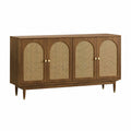 Sideboard aus Eichenholz und Rattan 160 cm Braun