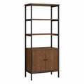 Regal mit Stauraum aus Holz und Metall Schwarz Braun 180cm