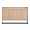 Sideboard aus Eichenfurnier mit schwarzem Metallrahmen