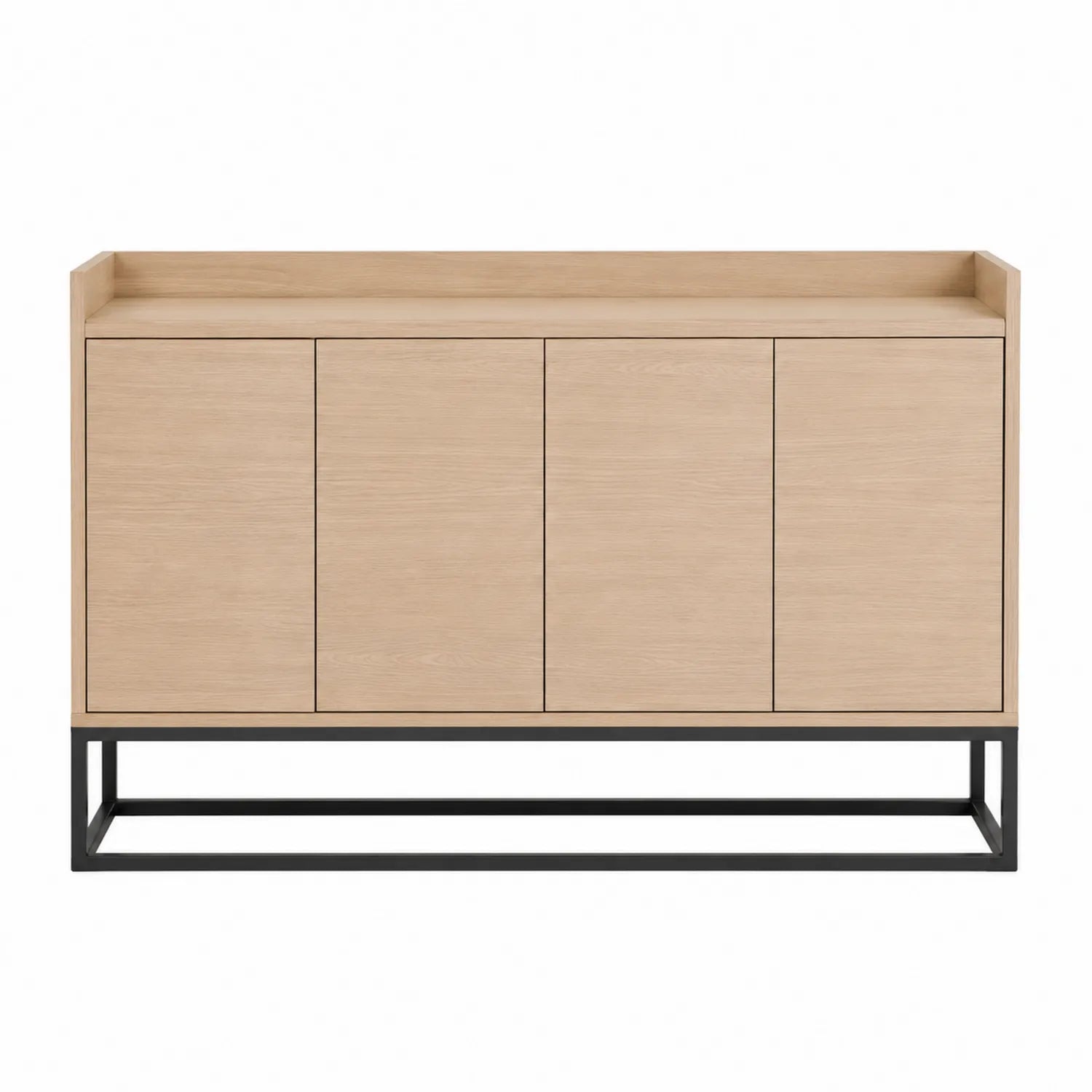 Sideboard aus Eichenfurnier mit schwarzem Metallrahmen
