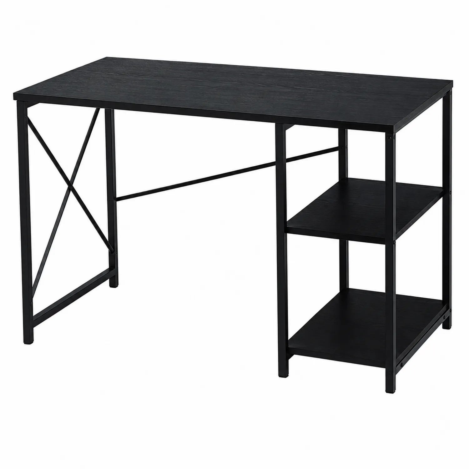 Schreibtisch aus Stahl mit Regal Schwarz