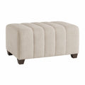 Rechteckiger Leinen-Fußhocker Beige 80x40x45 cm