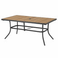 Rechteckiger Gartentisch mit Aluminium-Tischplatte und Stahlgestell 200x100 cm