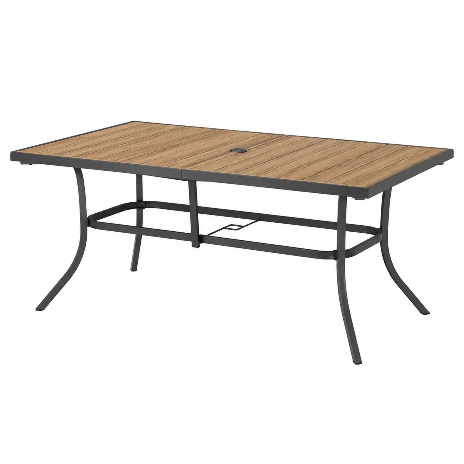 Rechteckiger Gartentisch mit Aluminium-Tischplatte und Stahlgestell 200x100 cm