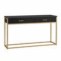 Konsolentisch Holz Schwarz/Gold 120x30x80cm