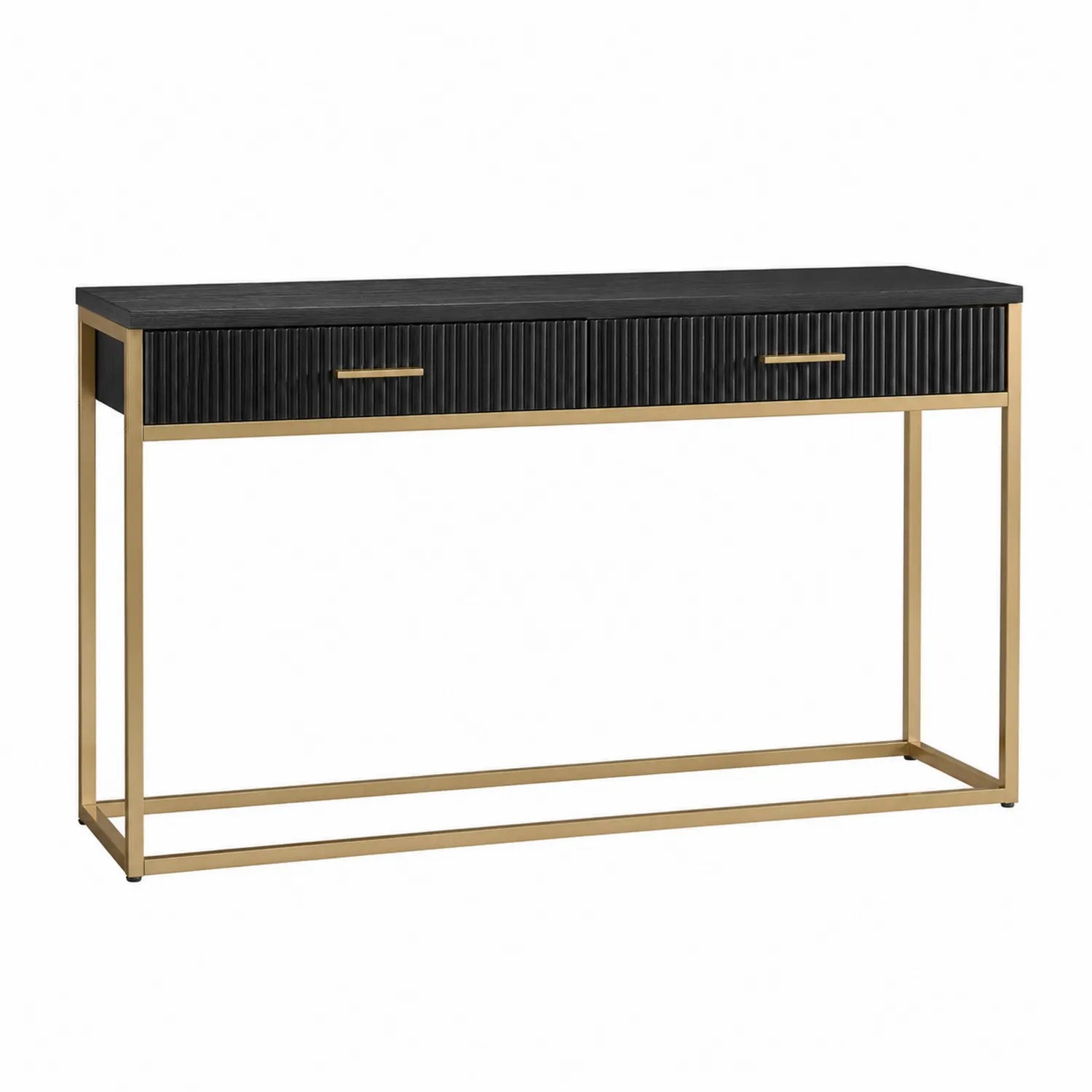 Konsolentisch Holz Schwarz/Gold 120x30x80cm