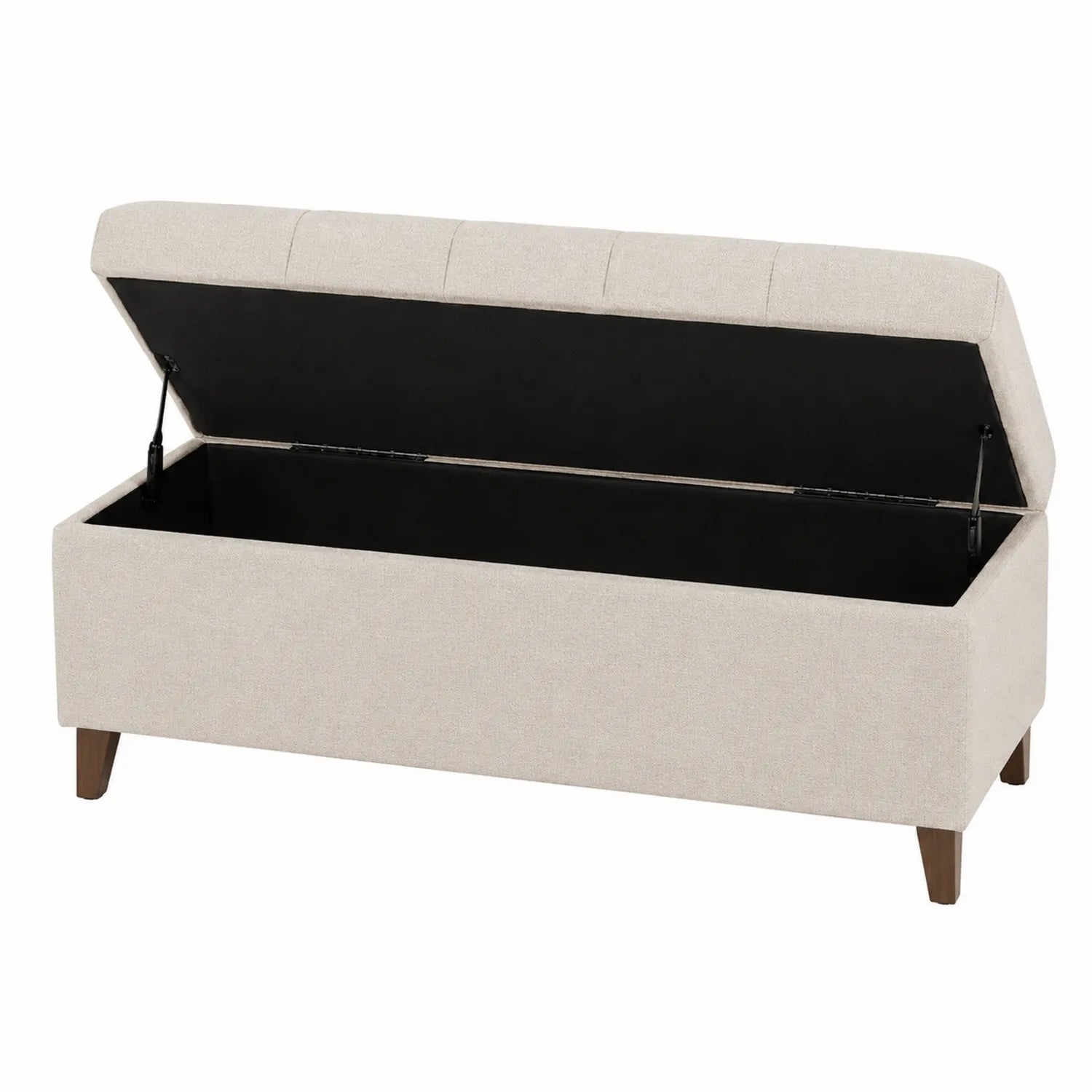 Stoffpolsterbank mit Stauraum Beige 120x40x45 cm