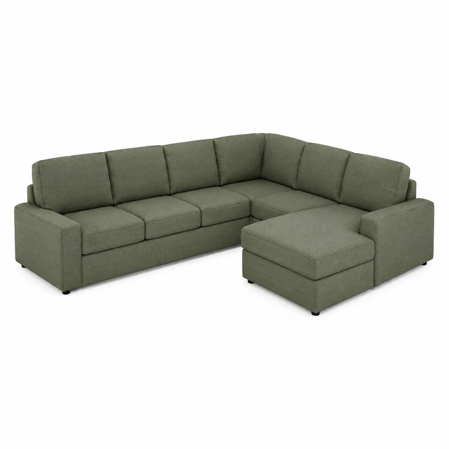 Ecksofa Holzrahmen Olivgrün
