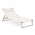 Gartenliege Aluminium Polyester Weiß 190x60x30 cm