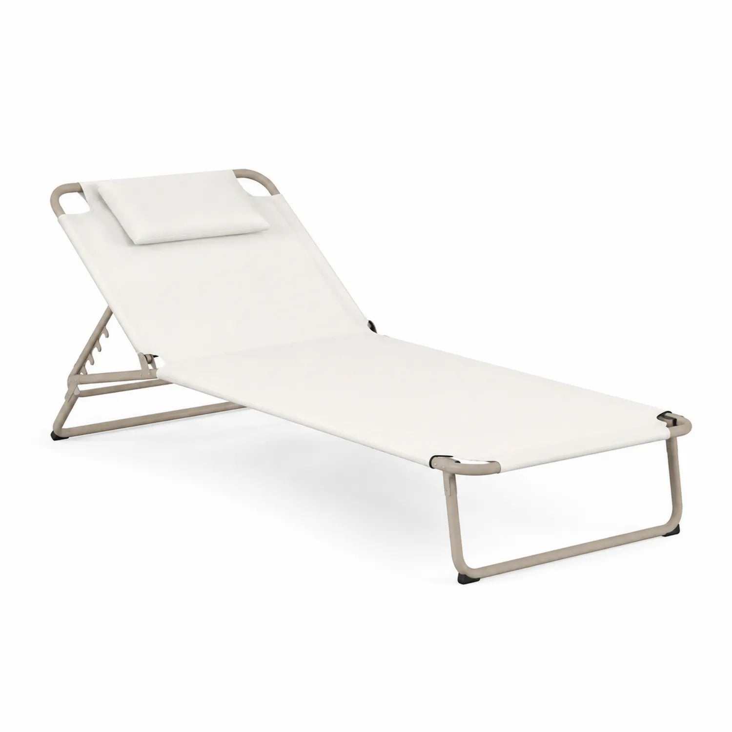 Gartenliege Aluminium Polyester Weiß 190x60x30 cm
