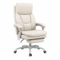 Leder-Bürostuhl drehbar in Beige mit verstellbarer Höhe