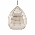 Hängesessel aus Polyethylengeflecht mit Kissen Beige