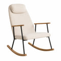 Schaukelstuhl Metallrahmen mit Polsterbezug Beige