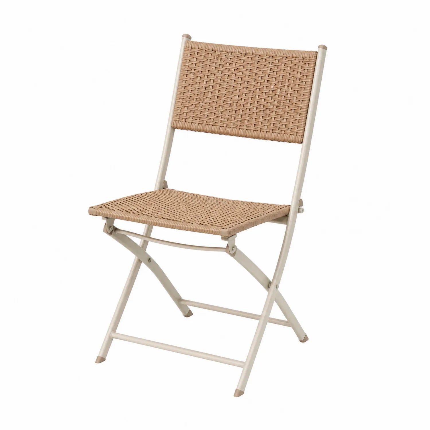 Klappstuhl Aluminium Rattan Beige