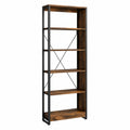 Regal aus Holzwerkstoff und Metall Braun/Schwarz 180x60x30 cm
