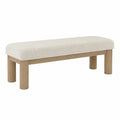 Polsterbank aus Eichenholz mit Polyesterbezug Beige 120 cm